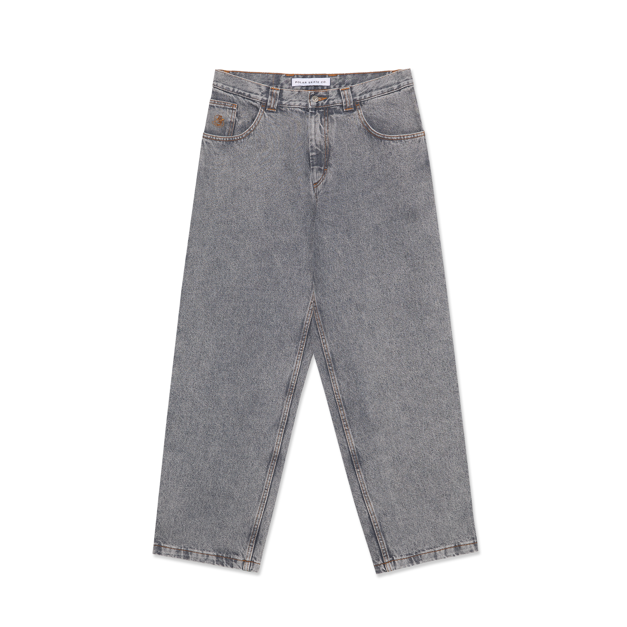 polar-skate-co-93-pants-washed-graphite-435-gsm-denim-oversized-fit image 1