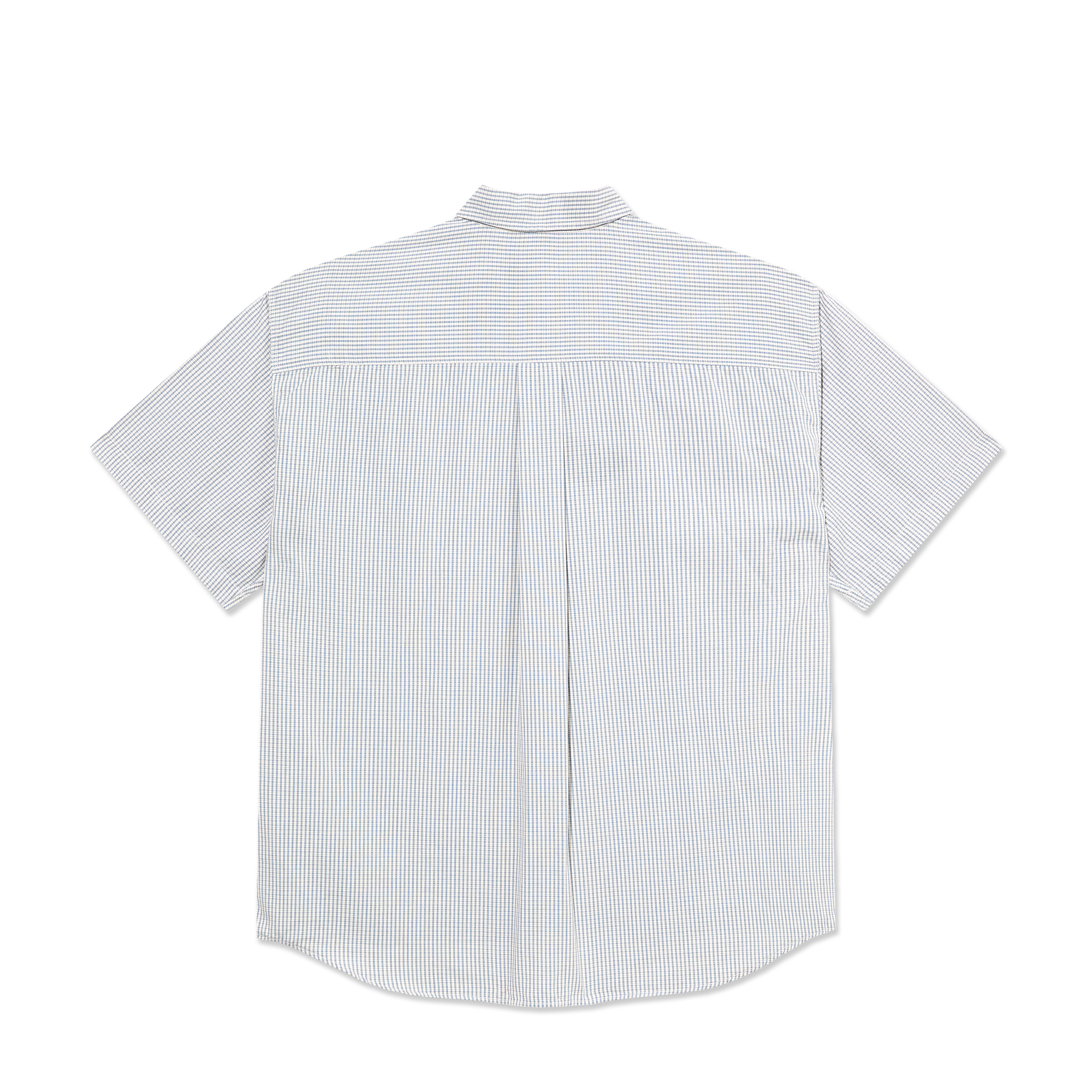 polar-skate-co-mitch-shirt-blue-check-poplin-150-gsm-loose-fit image 2