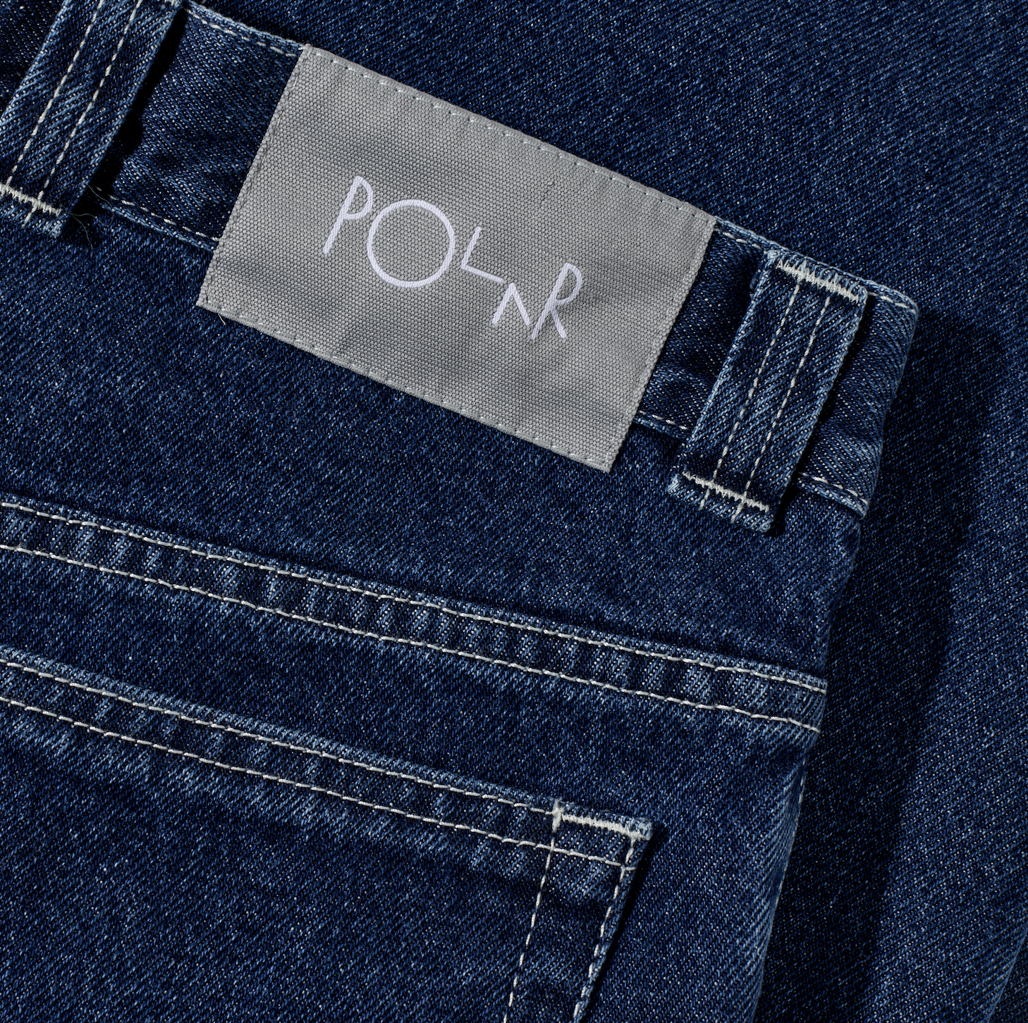 polar-skate-co-93-pants-dark-blue-mit-white-stitching-oversized-jeans image 5