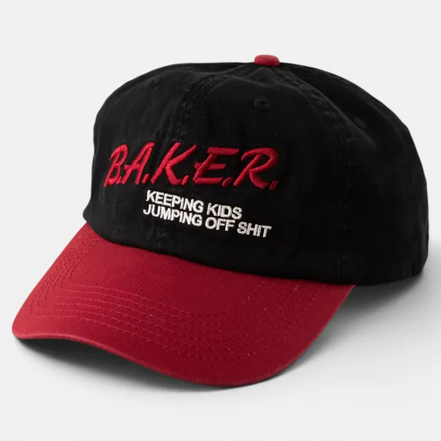 baker-skateboards-narc-dad-cap-100-baumwolle-6-panel-snapback-schwarze-stickerei image 1