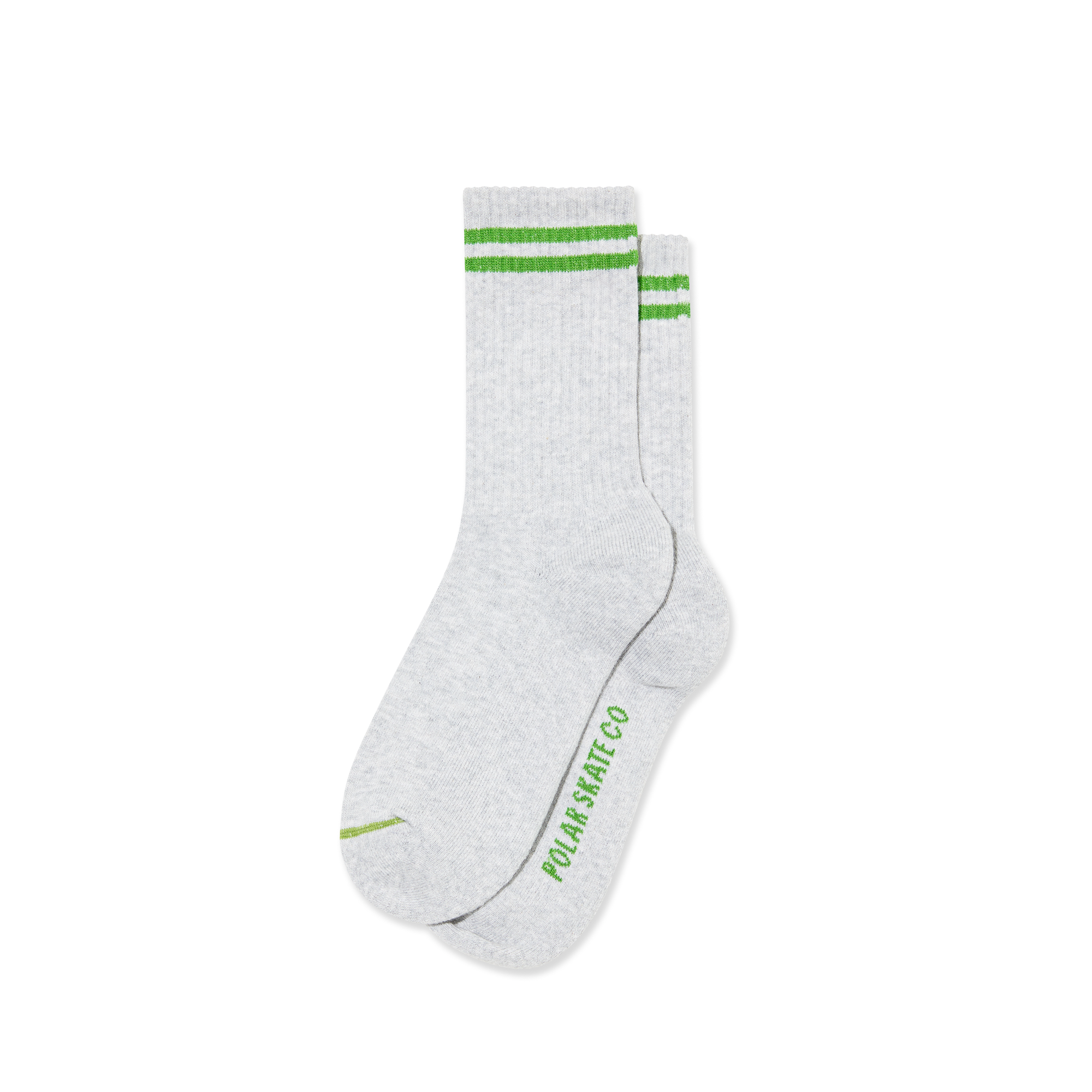 polar-skate-co-rib-socks-2-stripes-heather-grey-green-crew-socken image 1