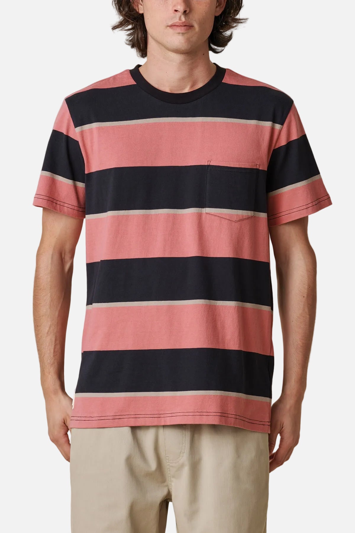 globe-bootleg-dreams-stripe-t-shirt-red-smoke-herren-100-bio-baumwolle image 1