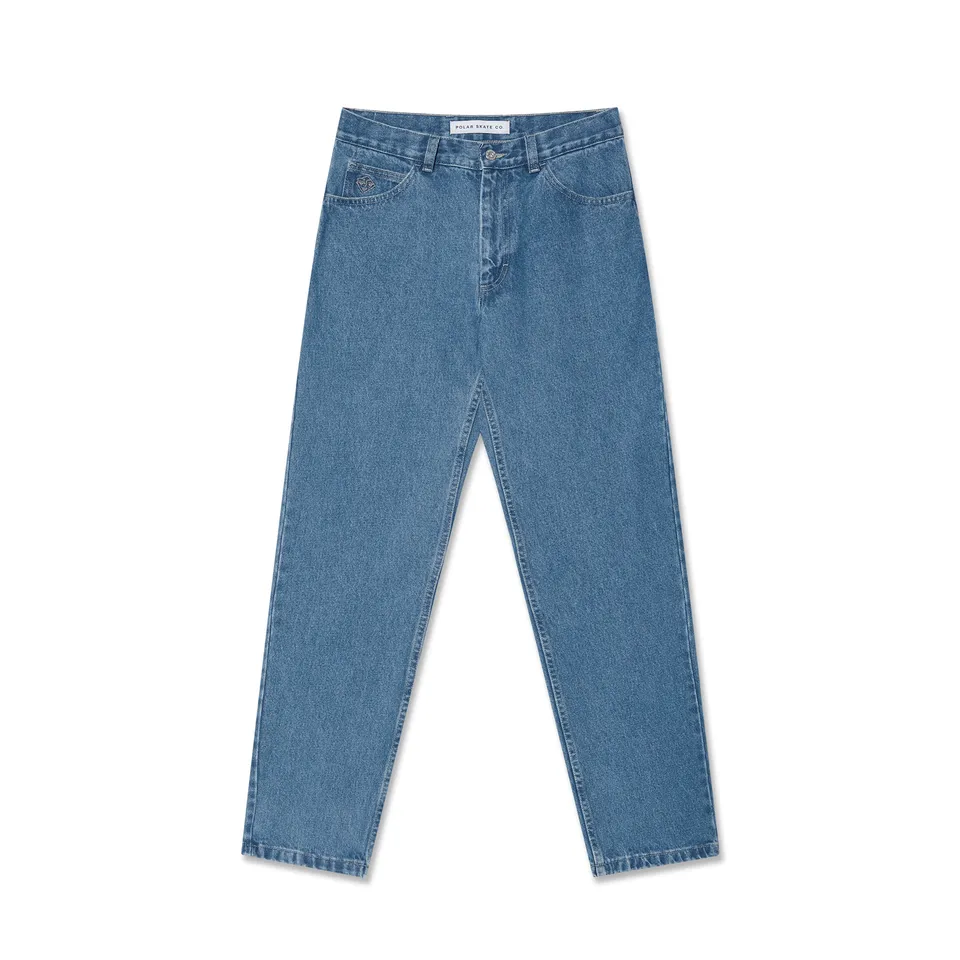 polar-skate-co-89-pants-mid-blue-435-gsm-denim-high-waist-straight-leg image 1