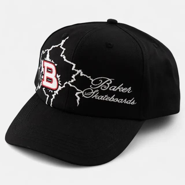 baker-skateboards-electrified-b-snapback-black-6-panel-cap-aus-100-baumwolle-mit image 1