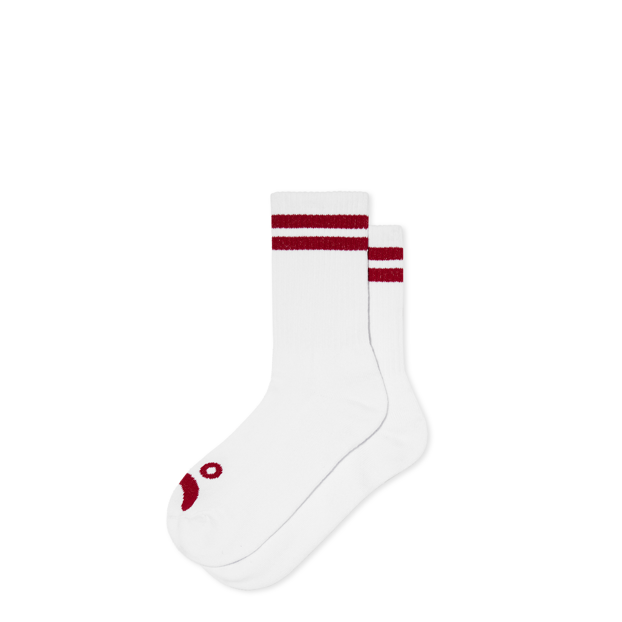 polar-skate-co-rib-socks-happy-sad-white-red-over-the-calf-socken image 1