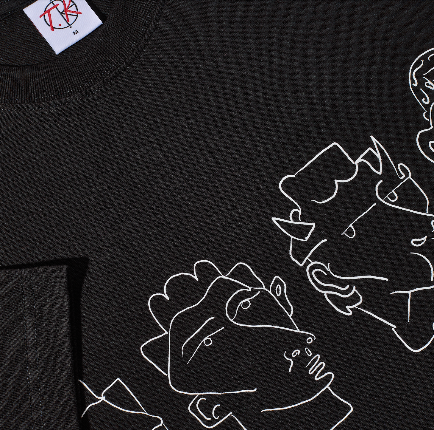 polar-skate-co-contrast-tee-8-heads-black-white image 3