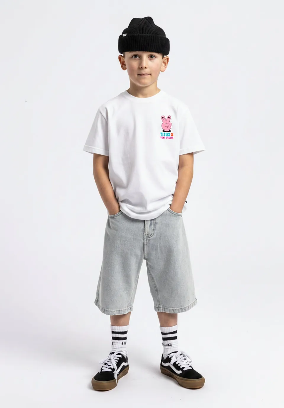 titus-x-yeye-weller-push-hard-kids-t-shirt-regular-fit-100-baumwolle-artwork image 1