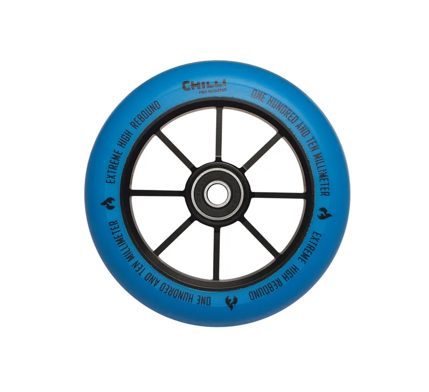 chilli-pro-scooter-wheel-blue-110mm-base-stunt-scooter-rolle image 1