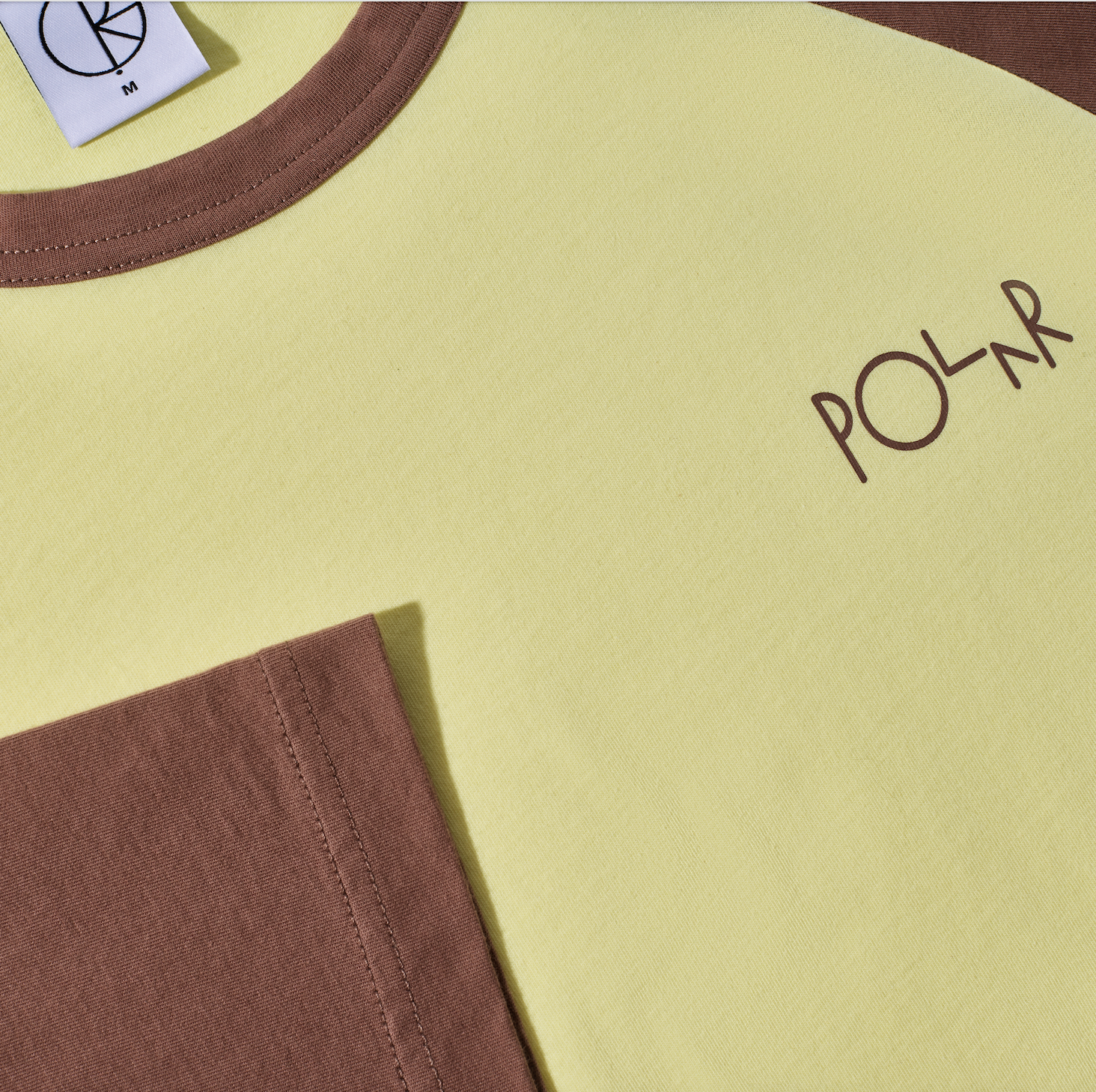 polar-skate-co-3-4-sleeve-tee-cinnamon-light-yellow-raglan-shirt image 3