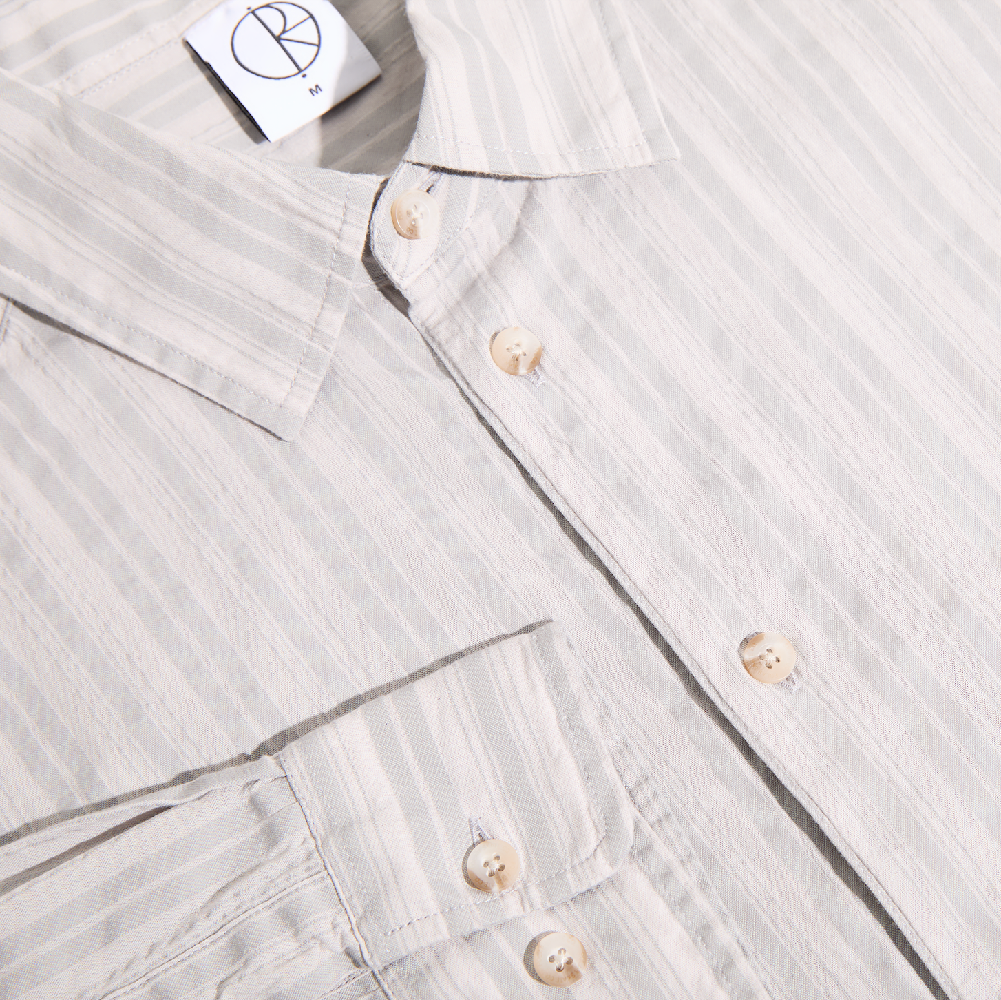 polar-skate-co-bart-ls-shirt-grey-stripe-seersucker-langarm image 3