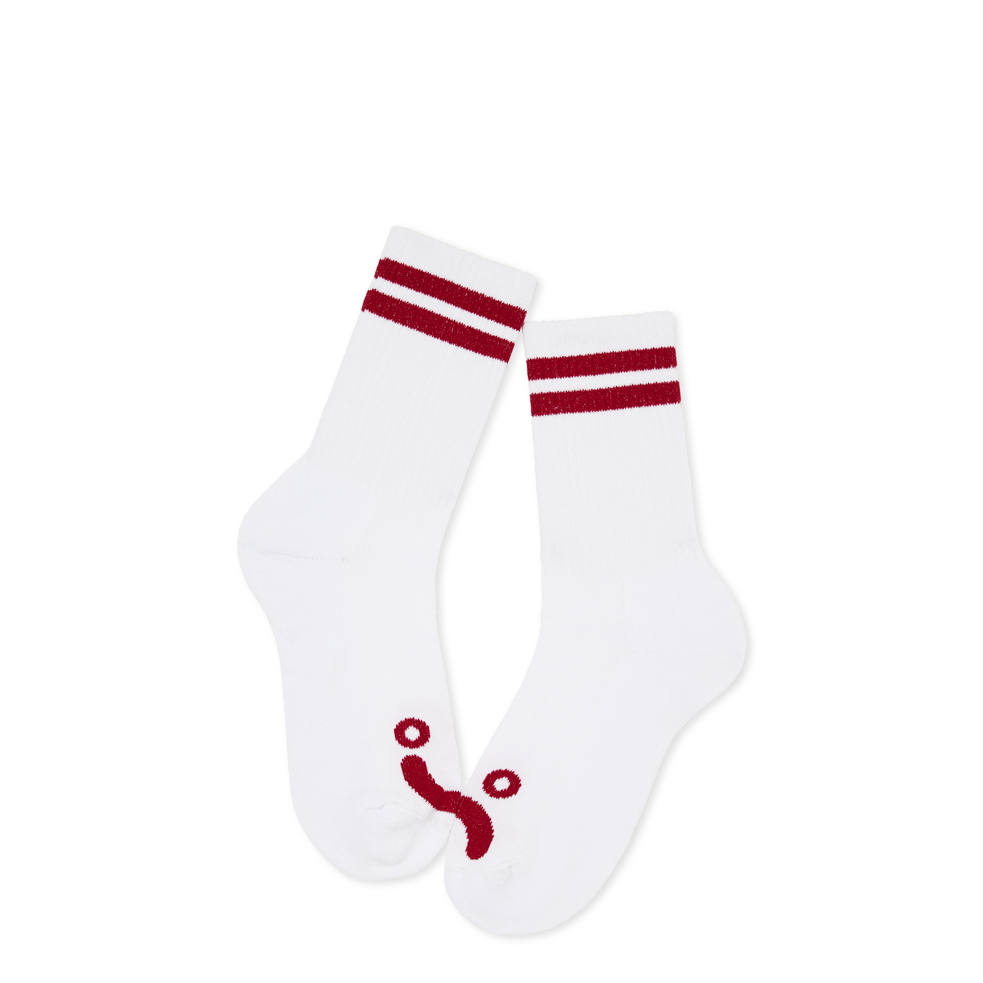 polar-skate-co-rib-socks-happy-sad-white-red-over-the-calf-socken image 2