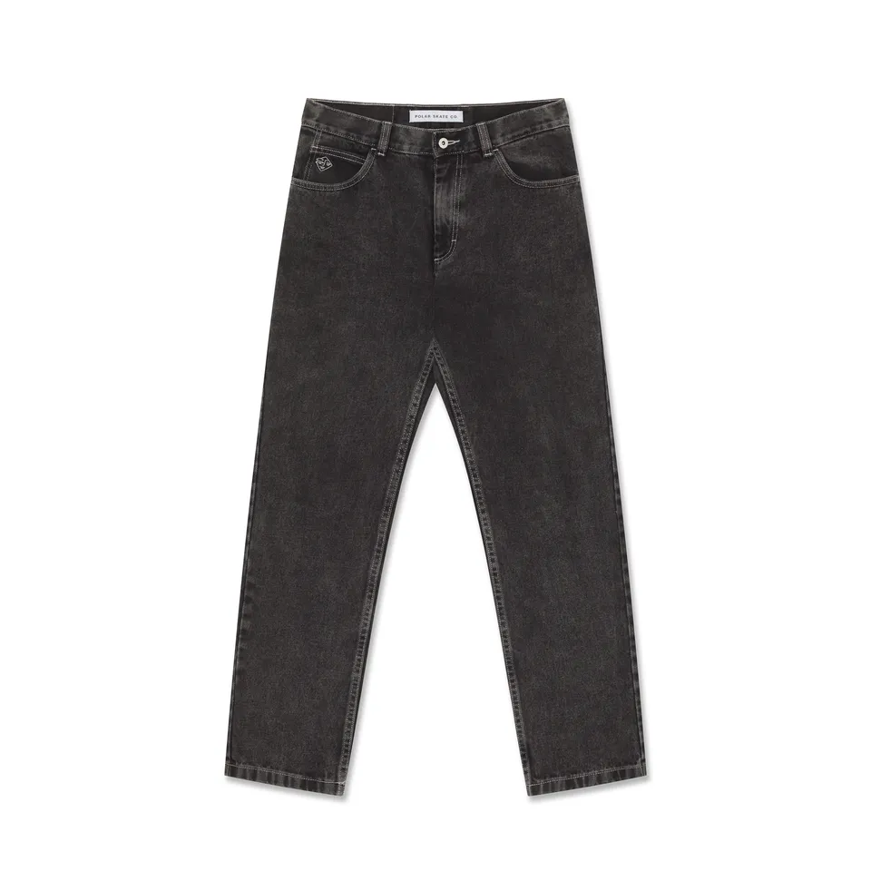 polar-skate-co-89-pants-silver-black-denim-high-waist-straight-leg image 1