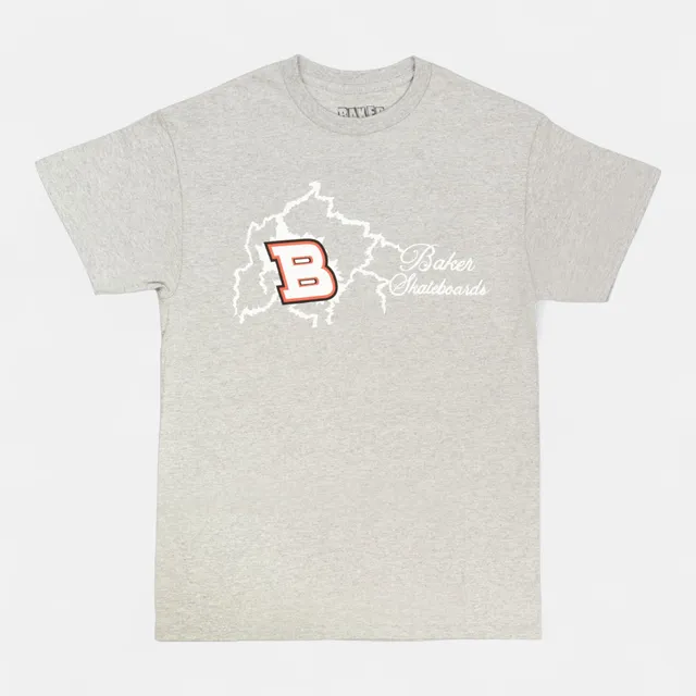 baker-skateboards-electrified-b-t-shirt-heather-grey-5-3oz-100-baumwolle-classic image 1