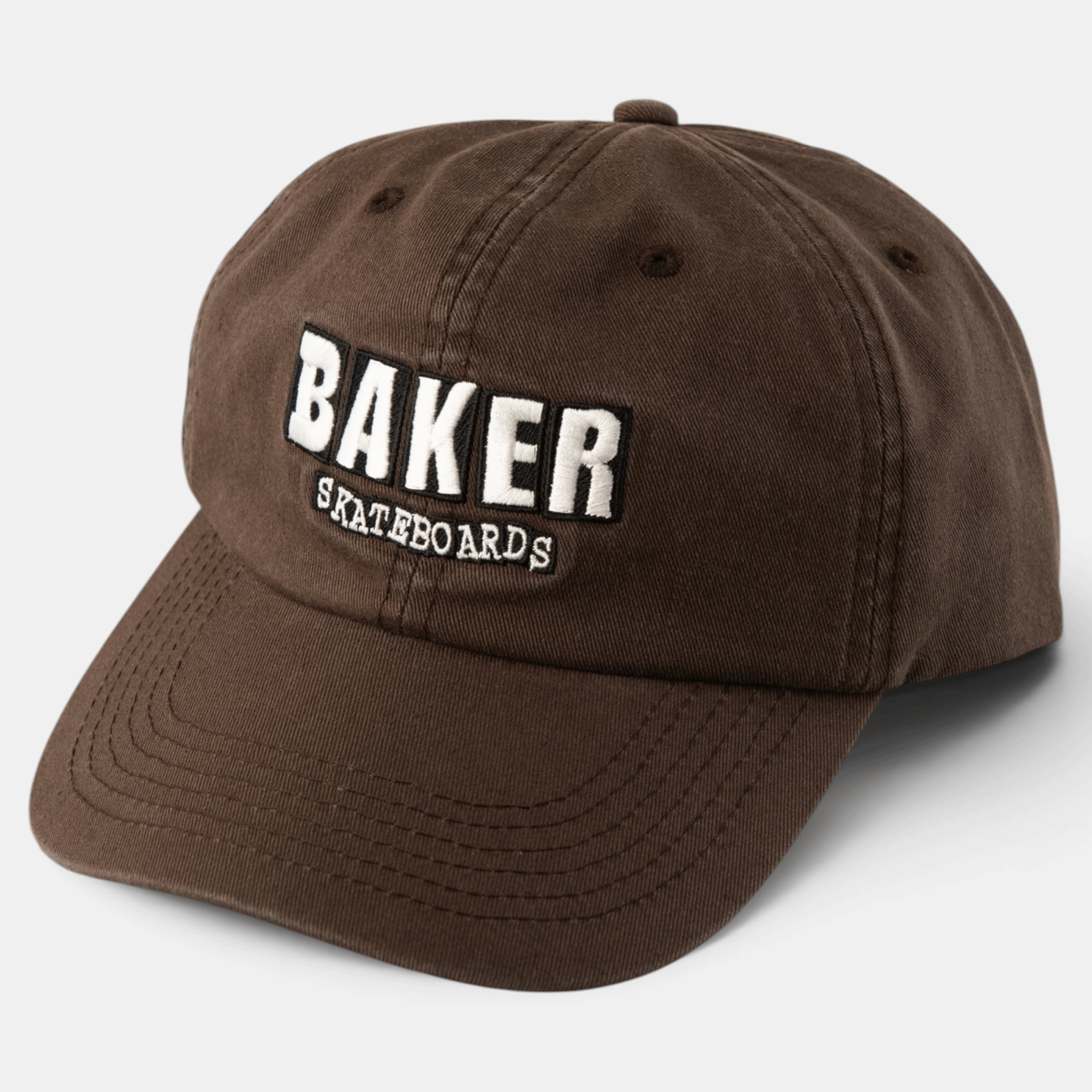 baker-skateboards-classic-logo-brown-dad-cap-6-panel-cap-aus-100-cotton-mit-fron image 1