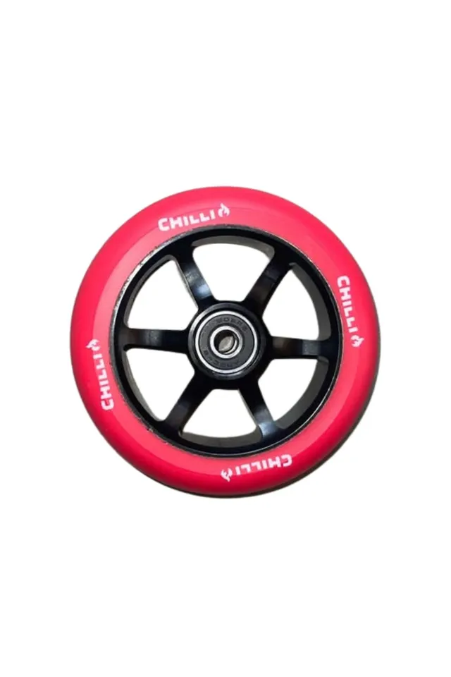 chilli-pro-scooter-5000-stunt-scooter-rolle-110-mm-schwarz-rot image 1