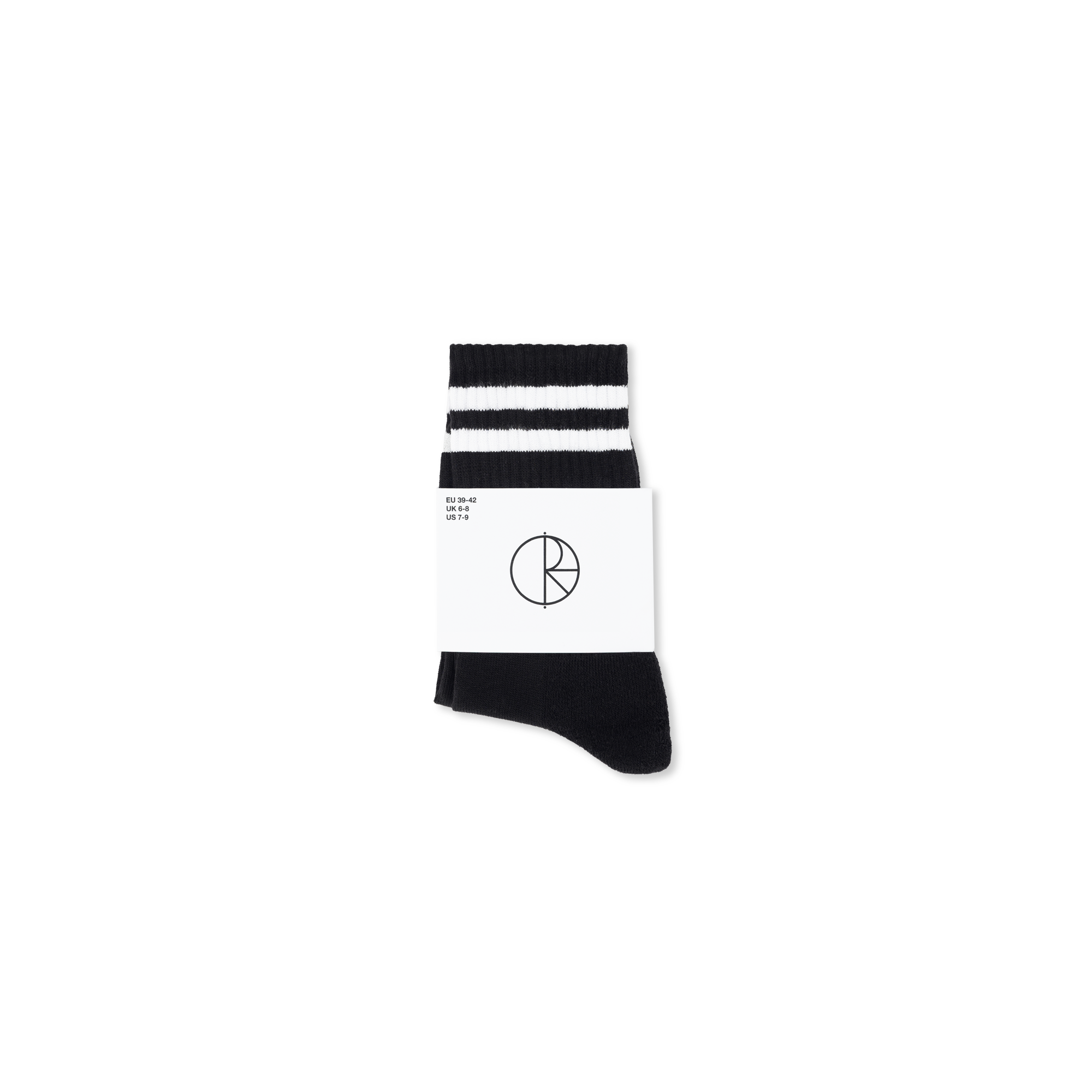 polar-skate-co-rib-socks-happy-sad-black-white-crew-l-nge-85-baumwolle image 3