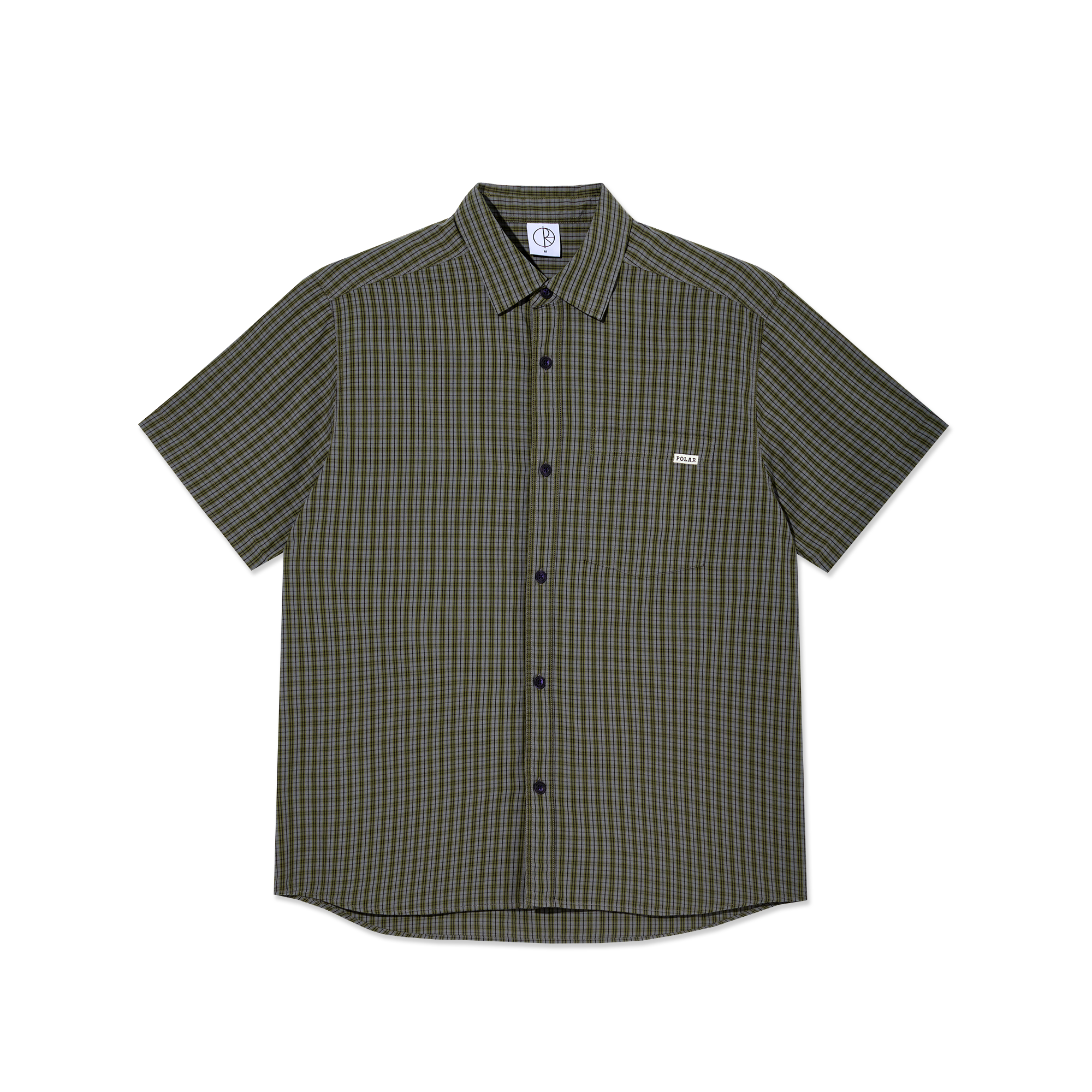 polar-skate-co-mitchell-shirt-black-green-poplin-150-gsm-loose-fit image 1