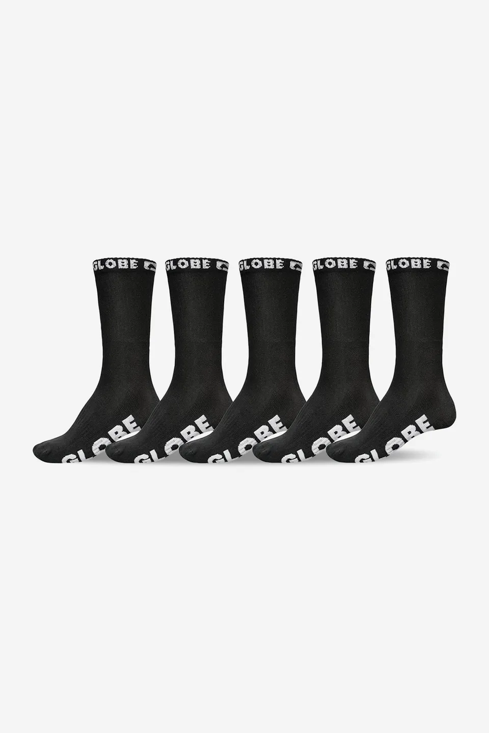 globe-blackout-hi-crew-sock-5-pack-black-black-socken-7-11-us image 1