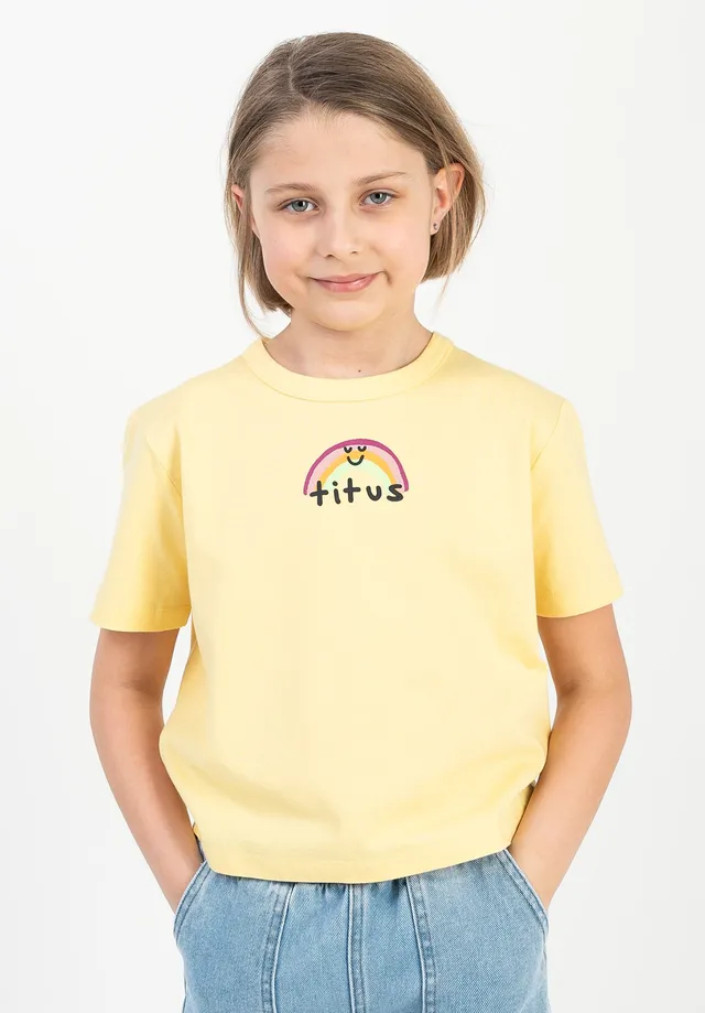 titus-uma-cropped-t-shirt-mit-rainbow-brustprint image 1