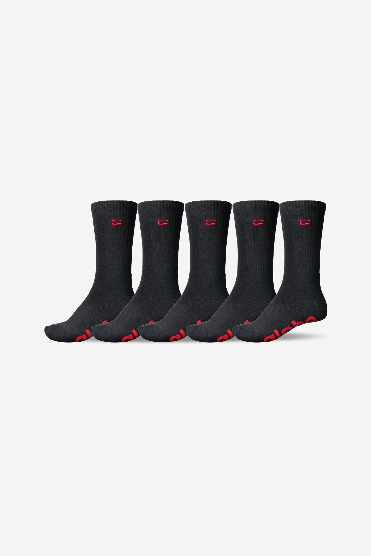 globe-og-logo-hi-crew-sock-5-pack-black image 1