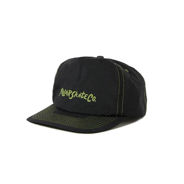 polar-skate-co-earl-cap-black-lime-5-panel-tactel-nylon-snapback image 1