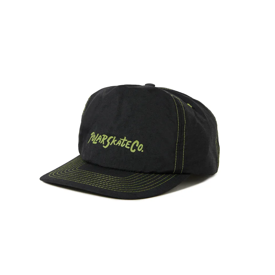 polar-skate-co-earl-cap-black-lime-5-panel-tactel-nylon-snapback image 1