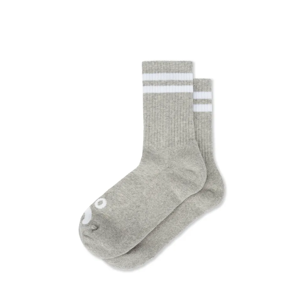polar-skate-co-rib-socks-happy-sad-heather-grey-white-crew-socken image 1