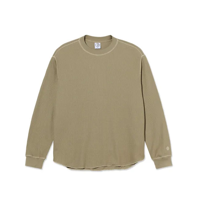 polar-skate-co-dylan-ls-tee-khaki-green-taupe-waffle-longsleeve image 1