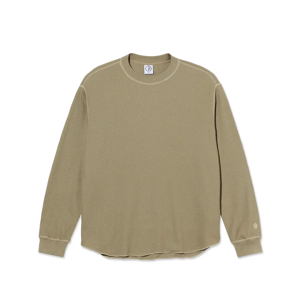 polar-skate-co-dylan-ls-tee-khaki-green-taupe-waffle-longsleeve image 1