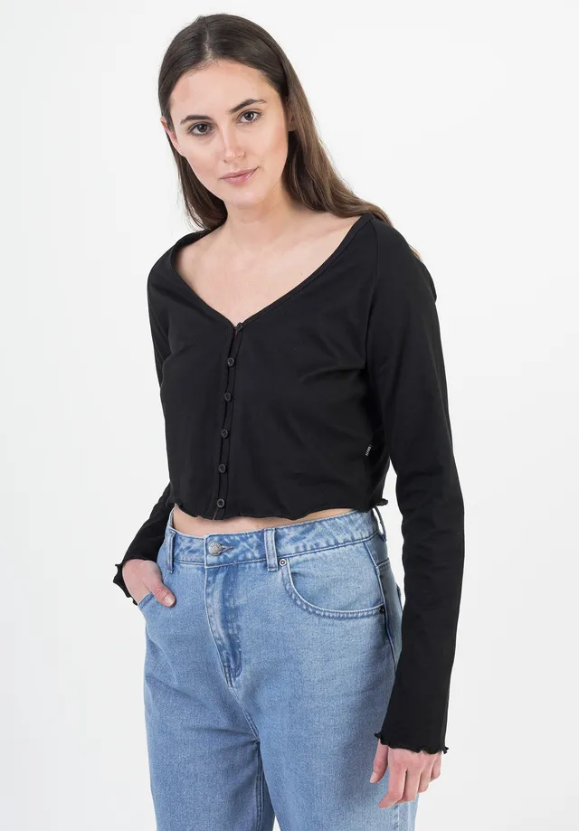 titus-willow-cardigan-kurz-v-ausschnitt-baumwoll-jersey-90s-look image 1